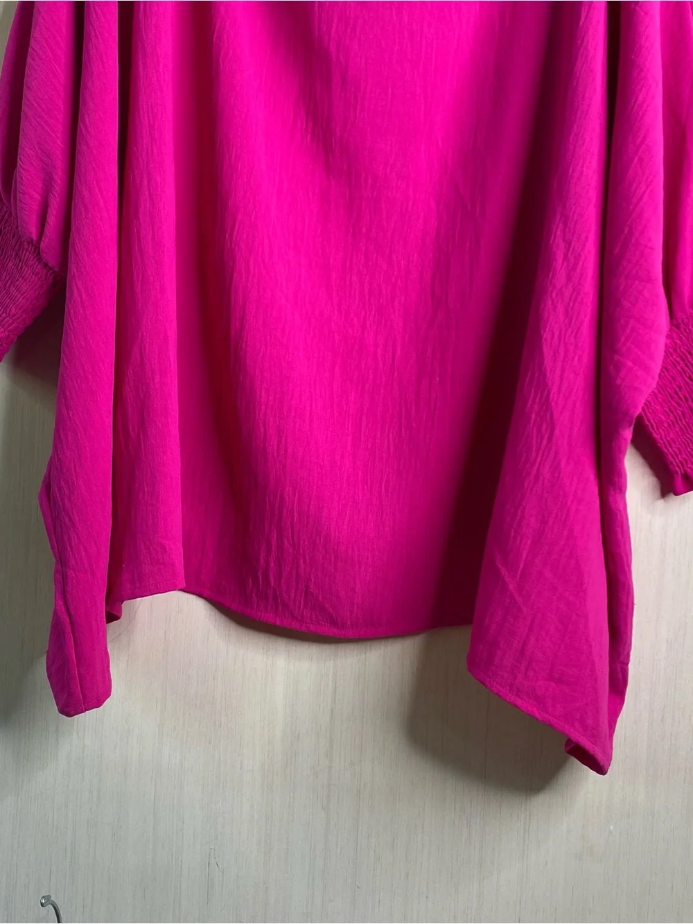 ODDY Charming Oversized Dolman Sleeve Women's Blouse Top Fuschia Large - Picture 5 of 7